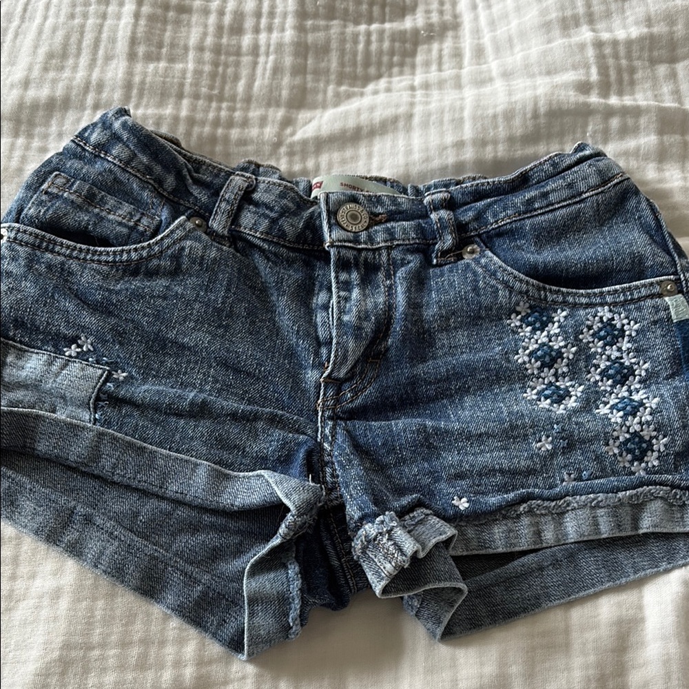 Levi’s Blue Denim Kid's Shorty Shorts, 14